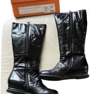 Miz Mooz Knee High Leather Boots. Size 9.5 - 10. Black.  Like new.